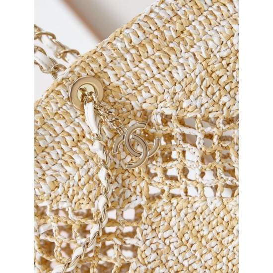 Replica Chanel Maxi Shopping Raffia Coco Beach Bag AS4576 Beige