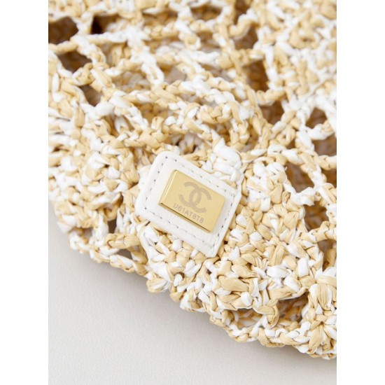Replica Chanel Maxi Shopping Raffia Coco Beach Bag AS4576 Beige