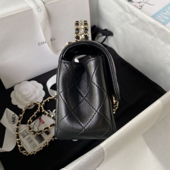 Fake Chanel 23P Small Flap Bag AS4140 Black Replica