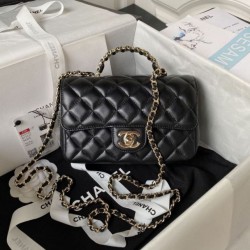 Fake Chanel 23P Small Flap Bag AS4140 Black Replica