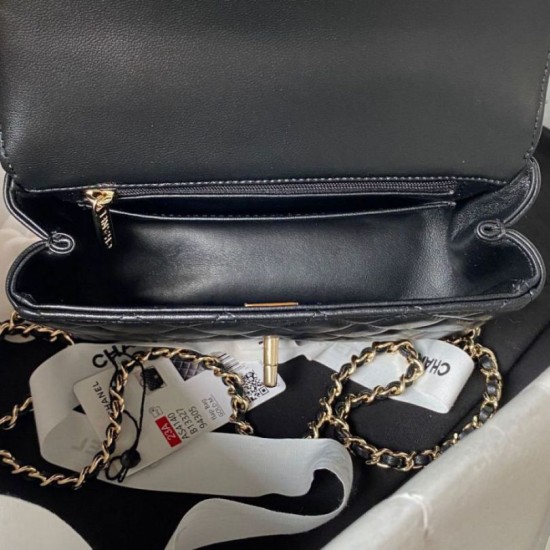 Fake Chanel 23P Small Flap Bag AS4140 Black Replica