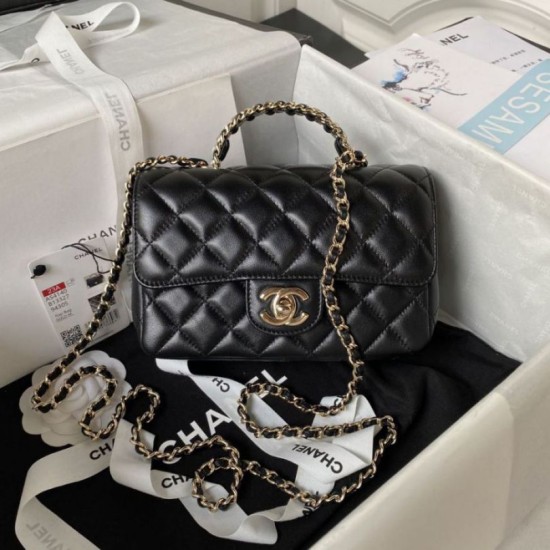 Fake Chanel 23P Small Flap Bag AS4140 Black Replica