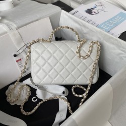 Fake Chanel 23P Small Flap Bag AS4140 White Replica