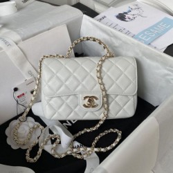 Fake Chanel 23P Small Flap Bag AS4140 White Replica
