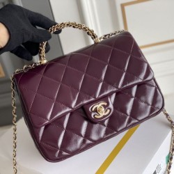 Replica Chanel Mini flap bag with top handle Bag AS5043/AS5032 Burgundy