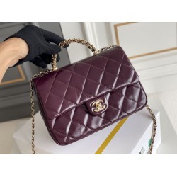 Replica Chanel Mini flap bag with top handle Bag AS5043/AS5032 Burgundy
