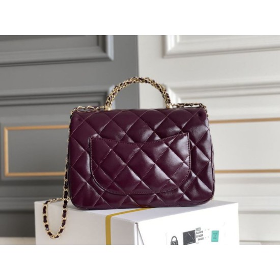 Replica Chanel Mini flap bag with top handle Bag AS5043/AS5032 Burgundy
