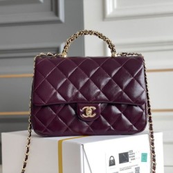 Replica Chanel Mini flap bag with top handle Bag AS5043/AS5032 Burgundy