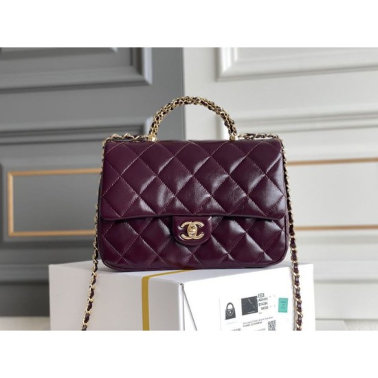 Replica Chanel Mini flap bag with top handle Bag AS5043/AS5032 Burgundy