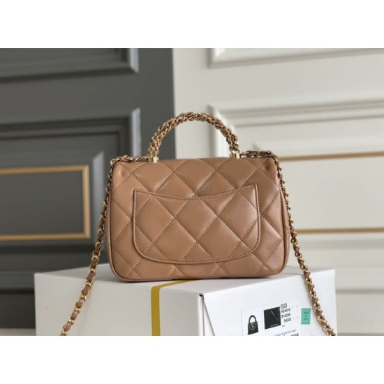 Replica Chanel Mini flap bag with top handle Bag AS5043/AS5032 Beige