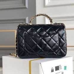 Fake Chanel Mini flap bag with top handle Bag AS5043/AS5032 Black Replica