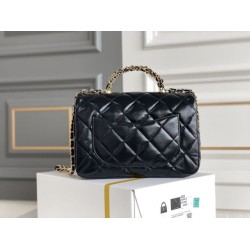 Fake Chanel Mini flap bag with top handle Bag AS5043/AS5032 Black Replica