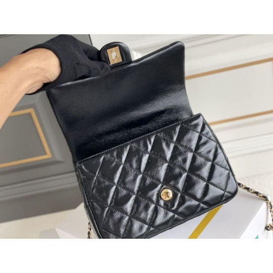 Fake Chanel Mini flap bag with top handle Bag AS5043/AS5032 Black Replica