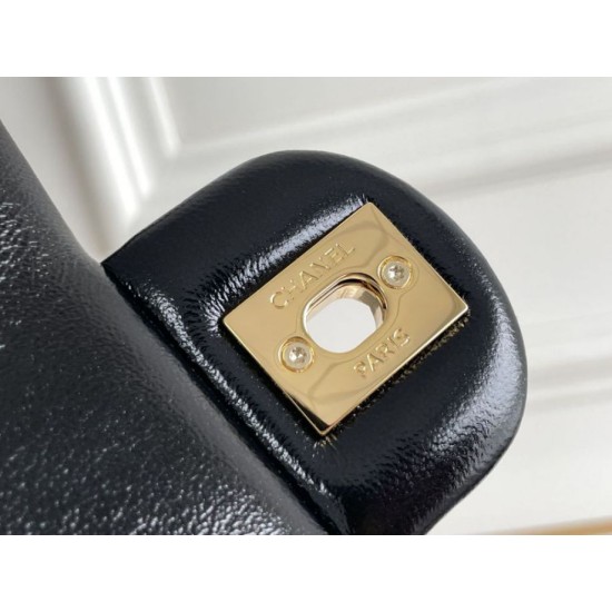 Fake Chanel Mini flap bag with top handle Bag AS5043/AS5032 Black Replica