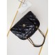 Replica Chanel 24A Maxi Bowling Bag Washed Denim AS4812 Black