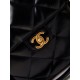 Replica Chanel 24A Maxi Bowling Bag Washed Denim AS4812 Black