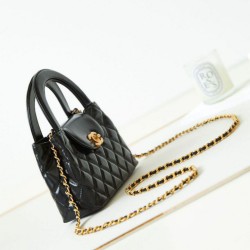 Replica Chanel 23K Kelly Mini shopping bag AS4416 Black