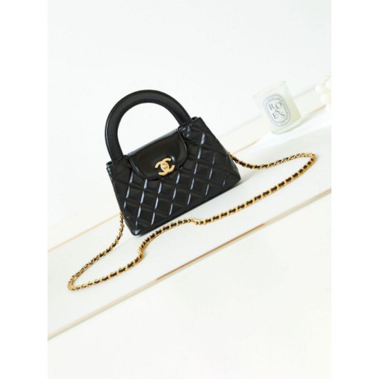 Replica Chanel 23K Kelly Mini shopping bag AS4416 Black