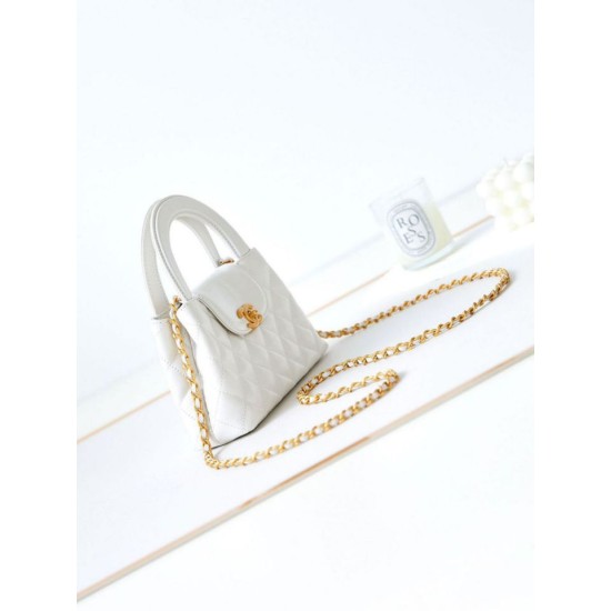 Replica Chanel 23K Kelly Mini shopping bag AS4416 White