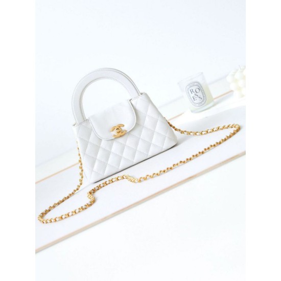 Replica Chanel 23K Kelly Mini shopping bag AS4416 White