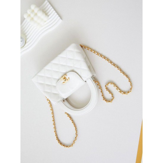 Replica Chanel 23K Kelly Mini shopping bag AS4416 White