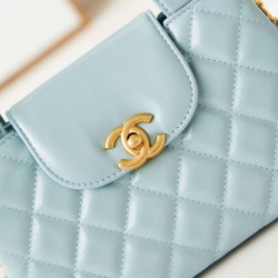 Replica Chanel 23K Kelly Mini shopping bag AS4416 Light Blue