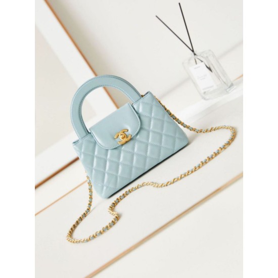 Replica Chanel 23K Kelly Mini shopping bag AS4416 Light Blue