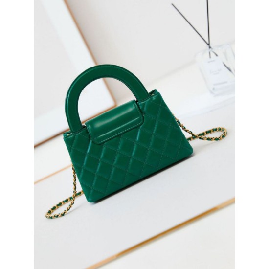 Fake Chanel 23K Kelly Mini shopping bag AS4416 Green Replica
