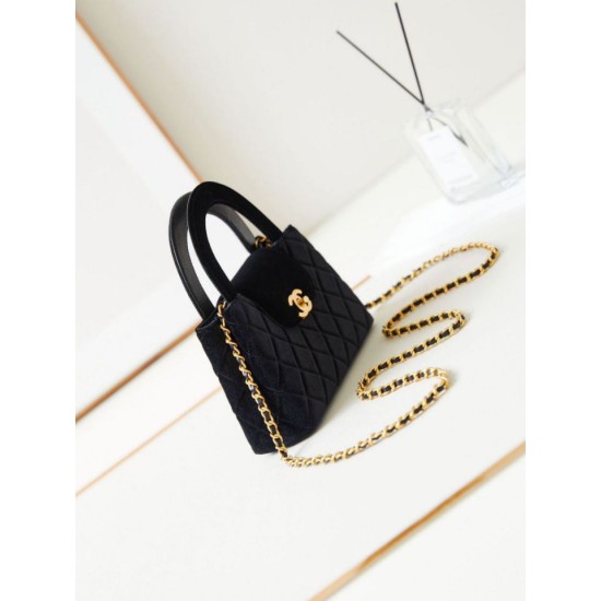 Replica Chanel 23K Kelly Mini shopping bag AS4416 Wool Black