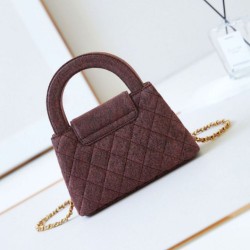 Replica Chanel 23K Kelly Mini shopping bag AS4416 Wool Burgundy