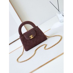 Replica Chanel 23K Kelly Mini shopping bag AS4416 Wool Burgundy