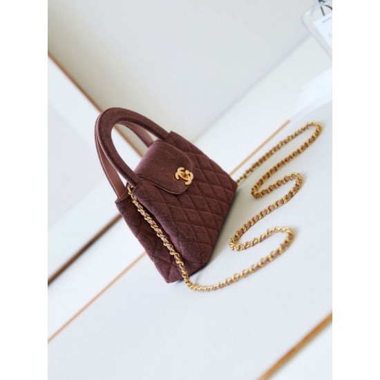 Replica Chanel 23K Kelly Mini shopping bag AS4416 Wool Burgundy