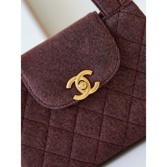 Replica Chanel 23K Kelly Mini shopping bag AS4416 Wool Burgundy