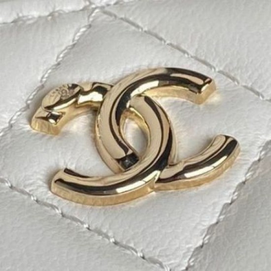 Fake Chanel Mini Vanity Case With Chain AP1472 White Replica