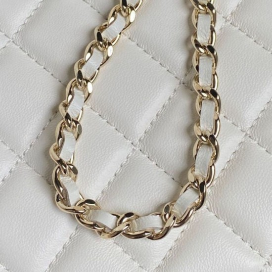 Fake Chanel Mini Vanity Case With Chain AP1472 White Replica