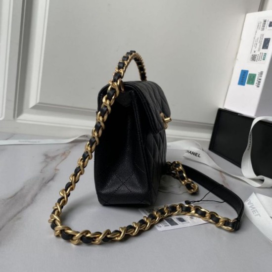 Fake Chanel 24s Handbag As4472 Grain Black Replica