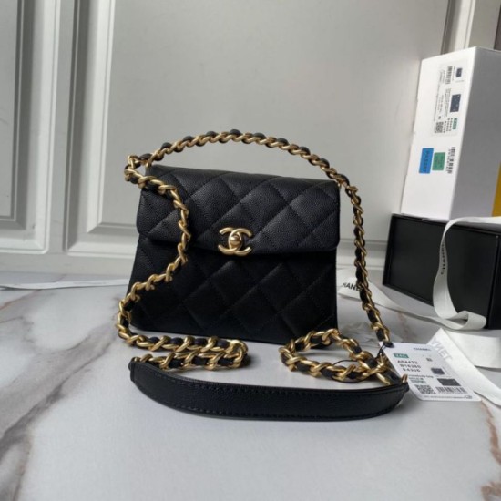 Fake Chanel 24s Handbag As4472 Grain Black Replica