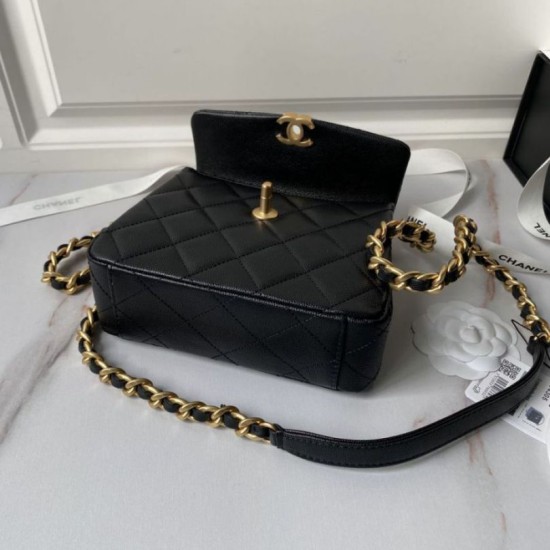 Fake Chanel 24s Handbag As4472 Grain Black Replica