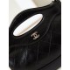 Fake Chanel 31 Mini Shopping Bag Chain Clutch Shiny AS3656 Black Replica