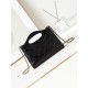 Fake Chanel 31 Mini Shopping Bag Chain Clutch Shiny AS3656 Black Replica