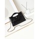Fake Chanel 31 Mini Shopping Bag Chain Clutch Shiny AS3656 Black Replica
