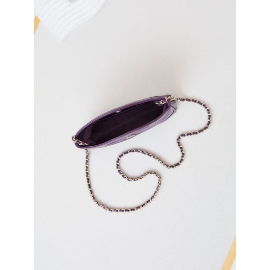 Replica Chanel 31 Mini Shopping Bag Chain Clutch Shiny AS3656 Purple