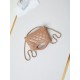 Fake Chanel 31 Mini Shopping Bag Chain Clutch Shiny AS3656 Beige Replica
