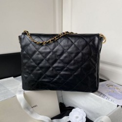 Fake Chanel 24p Hobo Hip Messenger Bag As4668 Black Replica