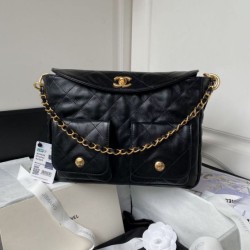 Fake Chanel 24p Hobo Hip Messenger Bag As4668 Black Replica