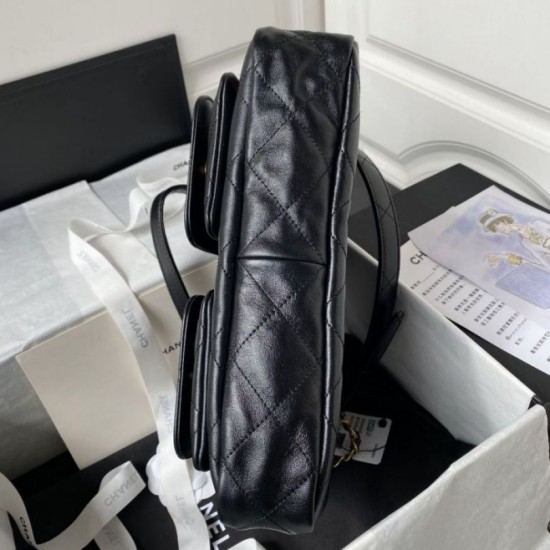 Fake Chanel 24p Hobo Hip Messenger Bag As4668 Black Replica