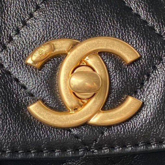 Fake Chanel 24p Hobo Hip Messenger Bag As4668 Black Replica