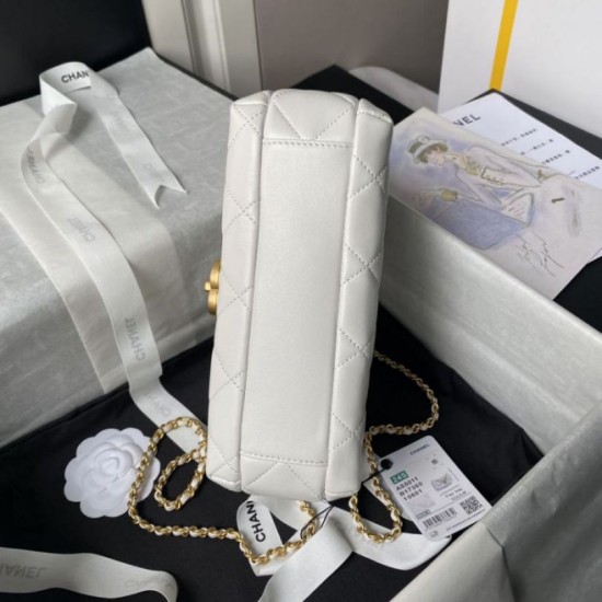 Replica Chanel 24A Pearl Letter Chain Bag AS5011 White