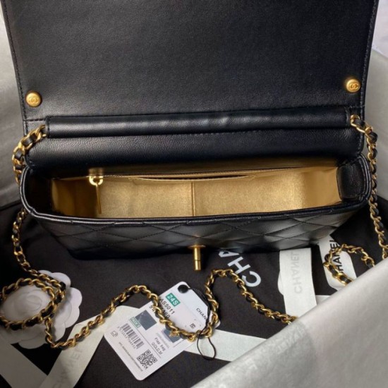 Replica Chanel 24A Pearl Letter Chain Bag AS5011 Black