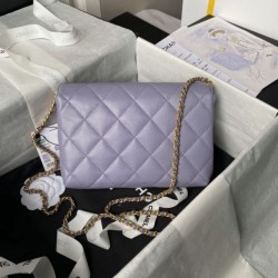 Replica Chanel 24A Pearl Letter Chain Bag AS5011 Purple
